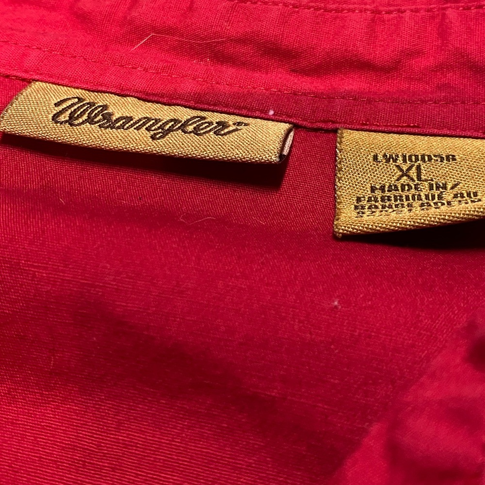 Wrangler Red With Red Ruby Jewel Buttons Size Xl - image 4